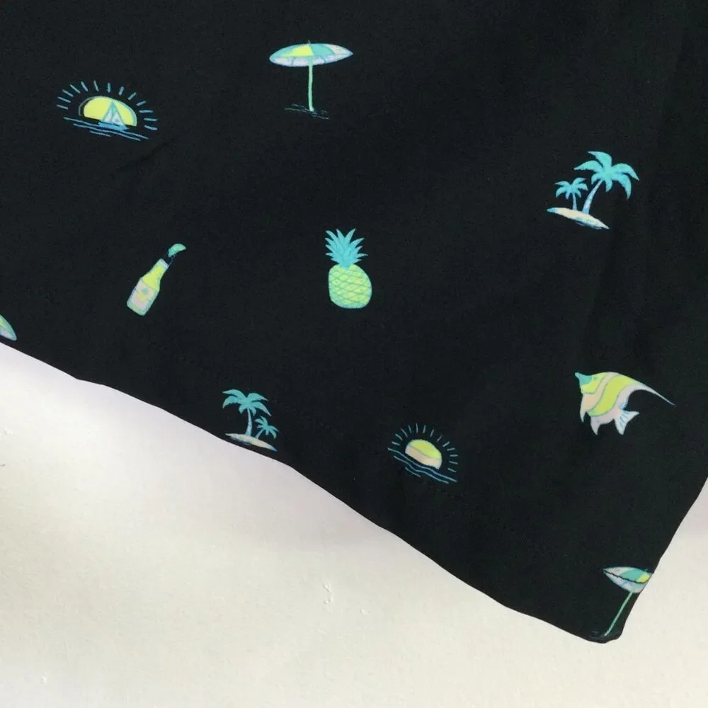 Chubbies Mens Lined Classic The Beach Essentials Swim Trunk Black Multi XXL NWT